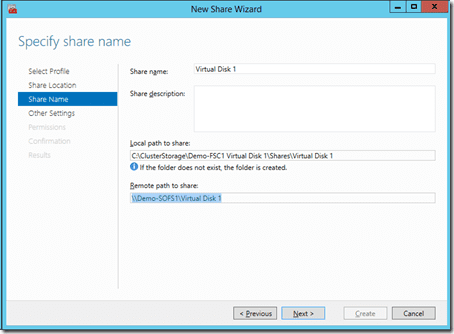 Create Scale-Out File Server: share wizard