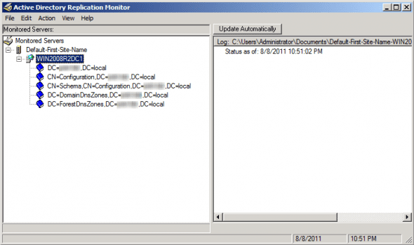 Setting up Replmon to work on Windows Server 2008