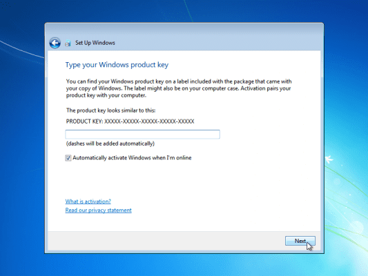 Write down the procedure in installing the operating system (windows 7)