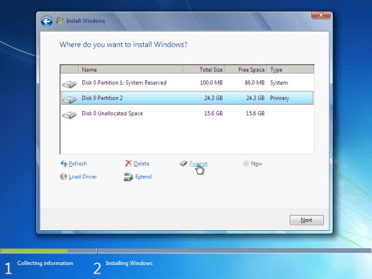 Install Windows 7 on a Partition