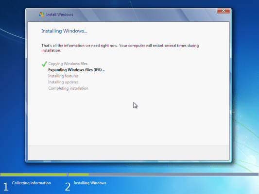 Write down the procedure in installing the operating system (windows 7)