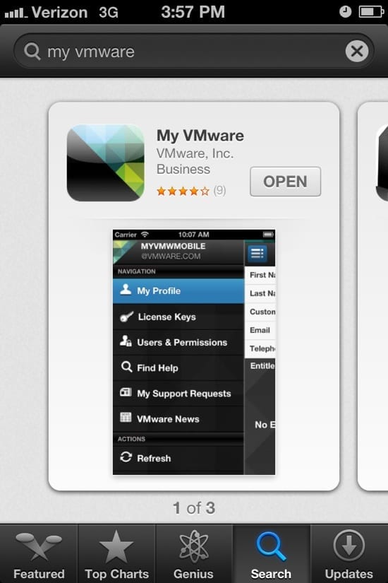my vmware mobile app store