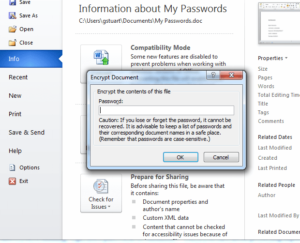 Password Protect Files