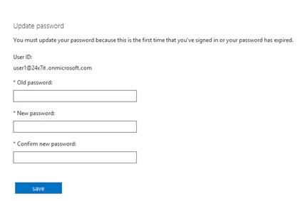 Update Password Screen
