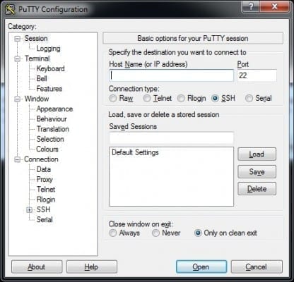 putty configuratin linux