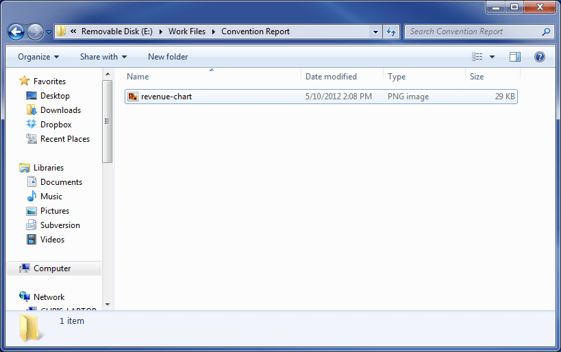 Folder showing important file