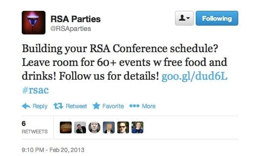 Looking for an #RSAC party? @RSAParties has you covered.
