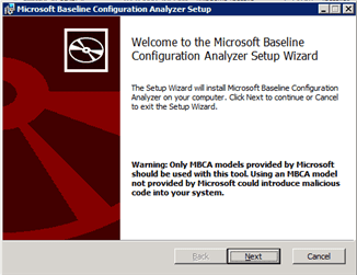 Microsoft Baseline Configuration Analyzer Setup Wizard