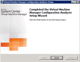 Virtual Machine Manager Configuration Analyzer Setup Wizard