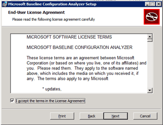 Microsoft Baseline Configuration Analyzer EULA