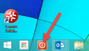 Windows 8.1 shut down shortcut in taskbar
