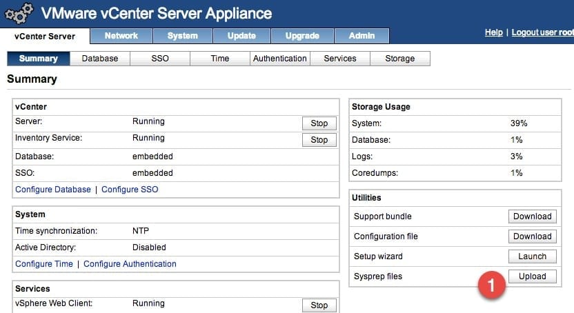 Use Sysprep Files to Configure vCenter Server Appliance