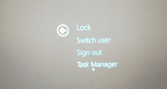 Windows 8 task manager menu