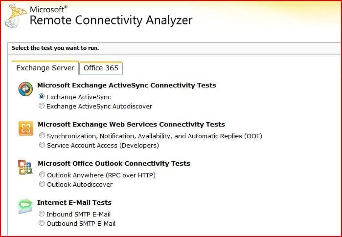 Microsoft Remote Connectivity Analyzer