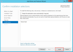 Installing Telnet Client in Windows Server 2012 and Windows 8
