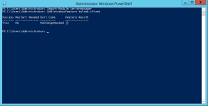 Finished installation Telnet client with PowerShell