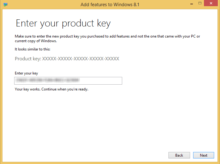 Change Windows 8.1 Version Without Reinstalling: enter key