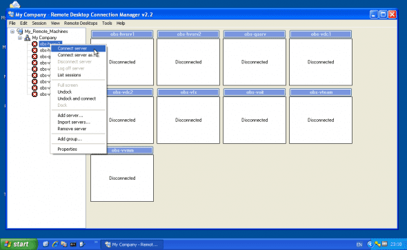 Remote Desktop Connection Manager: Connect server