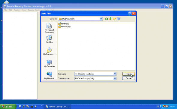RDCMan: Create New Connection File