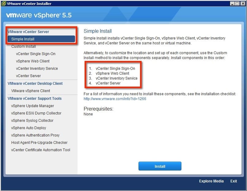 Upgrade to VMware vCenter 5.5 install