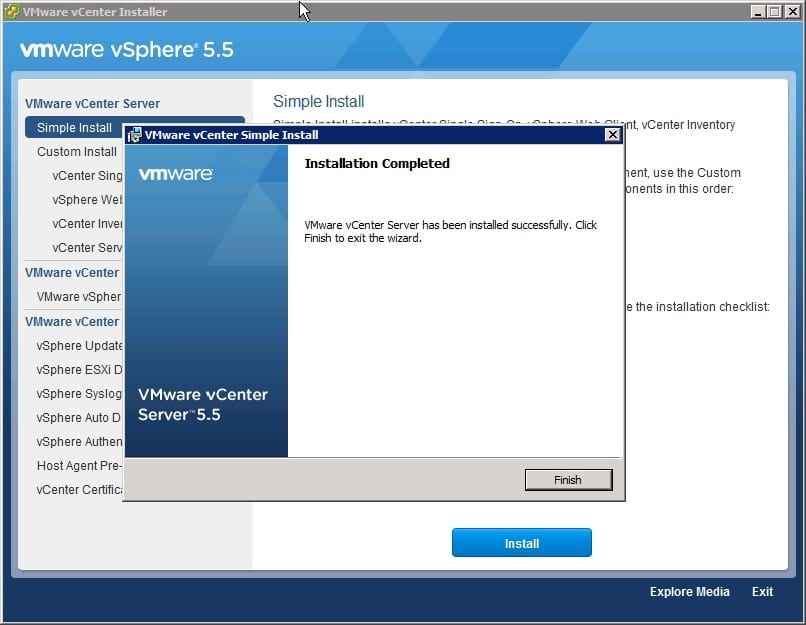 vCenter 5.5 server installation upgrade
