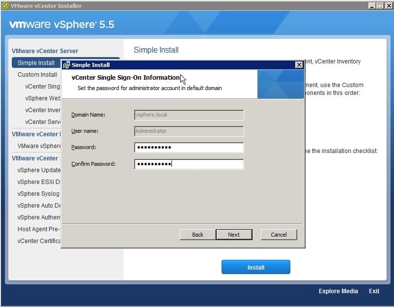 Upgrade to VMware vCenter 5.5 install
