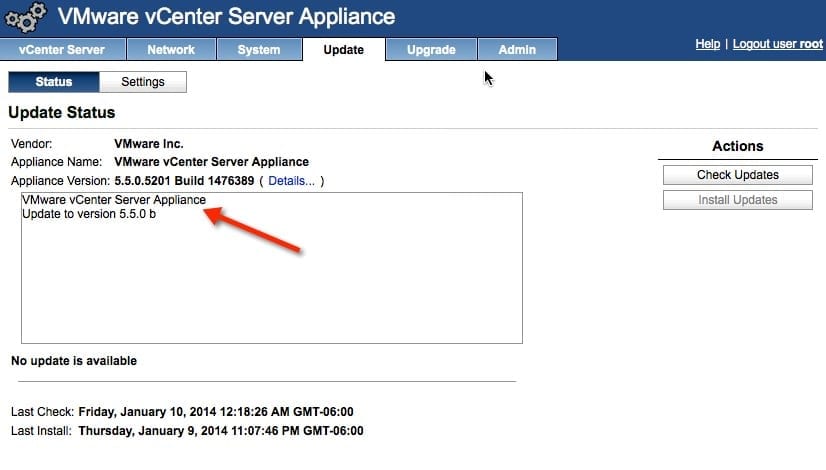 Updating the vCenter Server Appliance (vCSA) 