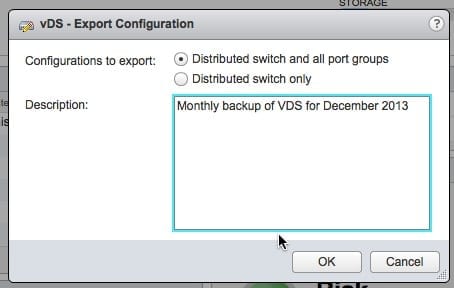 VMware vSphere Distributed Switch (vDS) backup