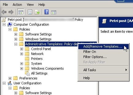 VMware View ADM templates new template