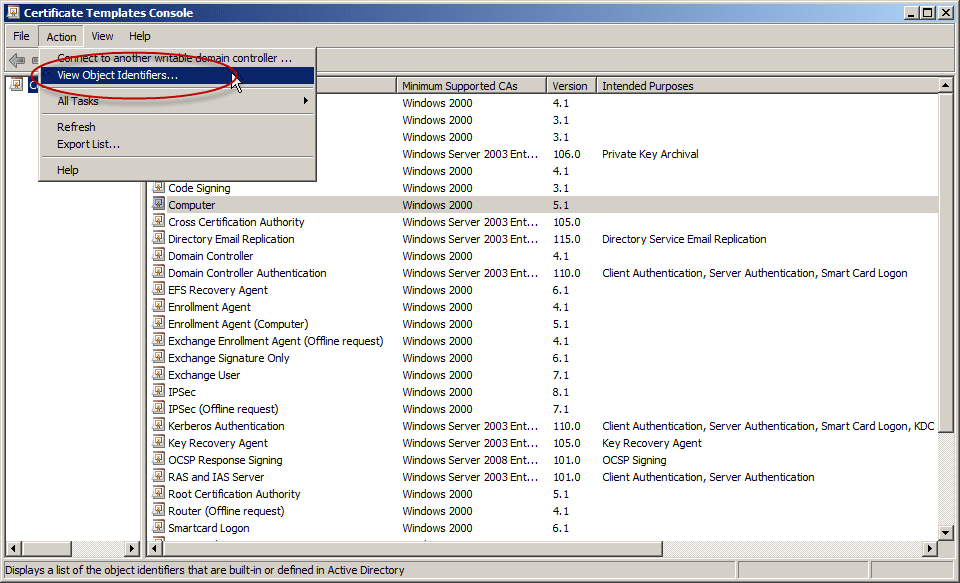 Enable LDAP on Windows Server 2008/2012: object identifiers