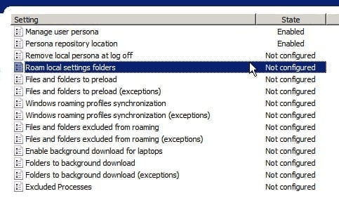 enable vmware view persona other options