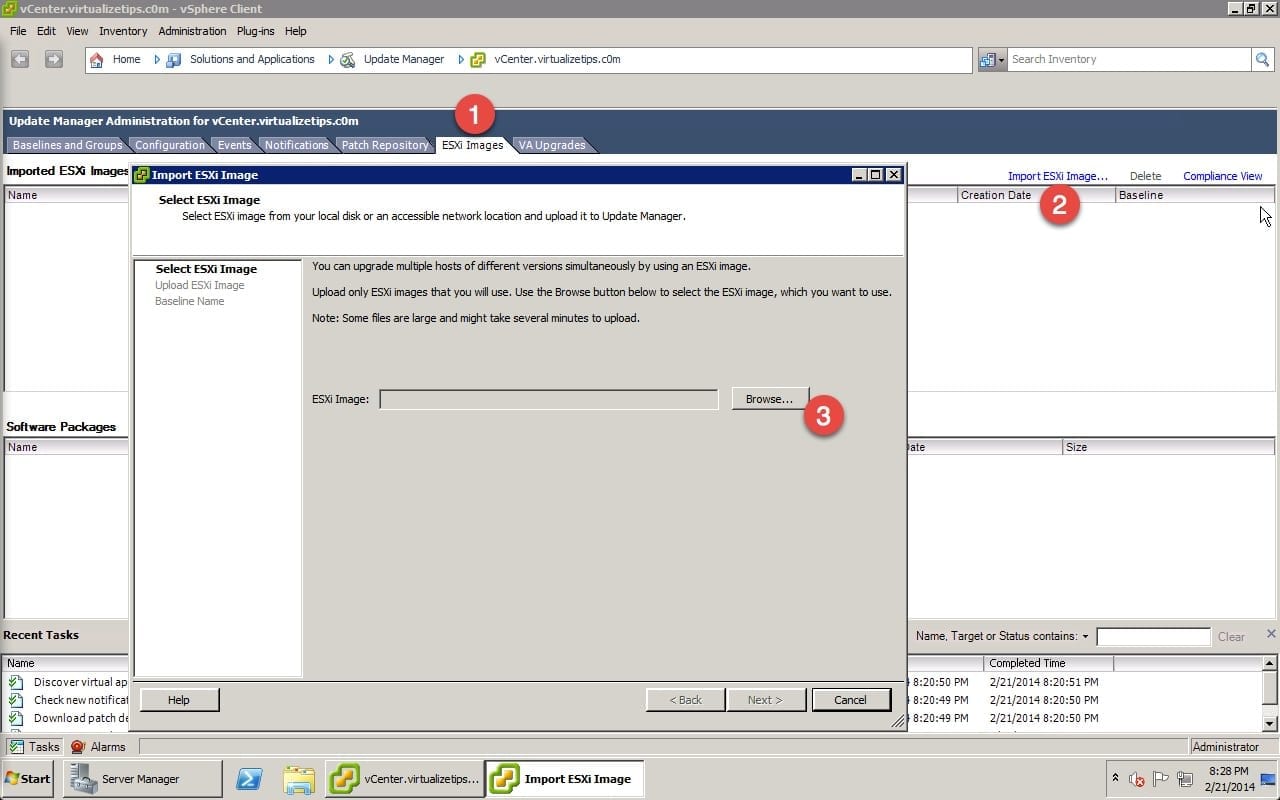 Upgrade ESXi with VMware Update Manager (VUM)