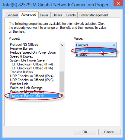 laptop wakes up by itself: power-on setting