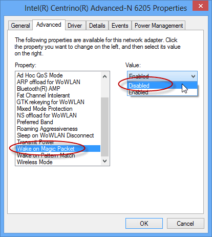 laptop wakes up by itself: power-on setting