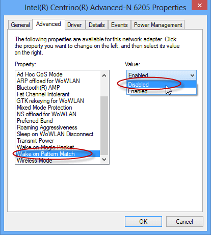 laptop wakes up by itself: power-on setting