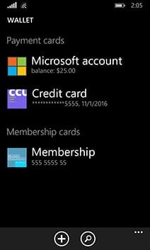 Windows Phone 8.1 Wallet