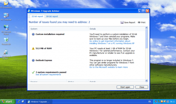 win7 upgrade advisor 6