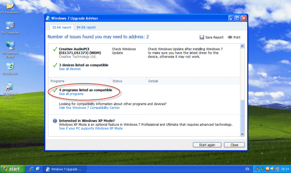 win7 upgrade advisor 8