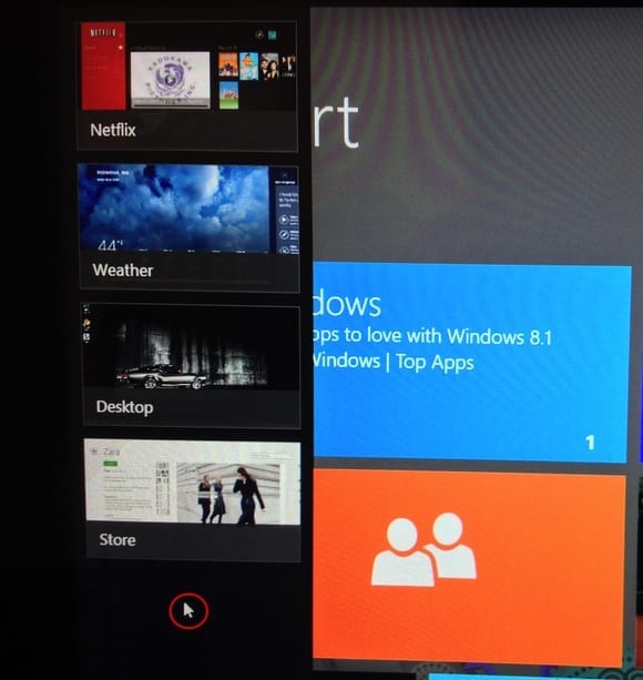 Windows 8 close app bar