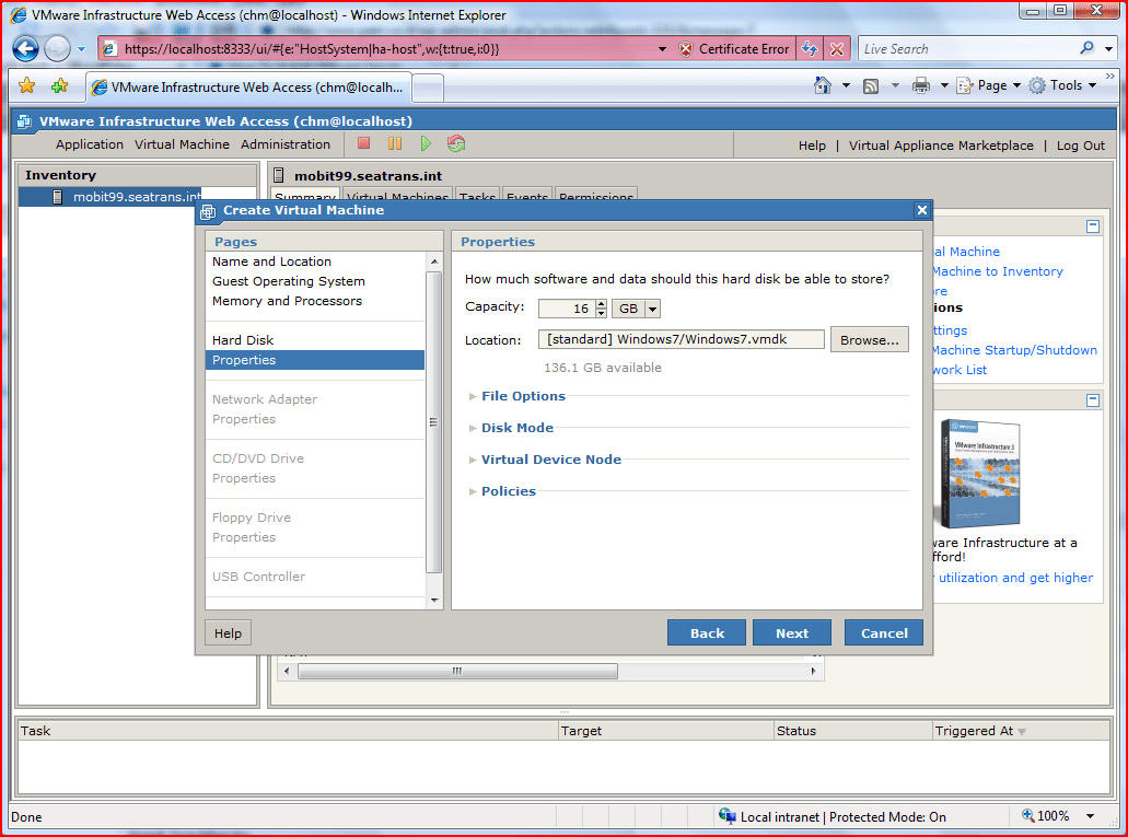 windows7 install vmwareserver 6