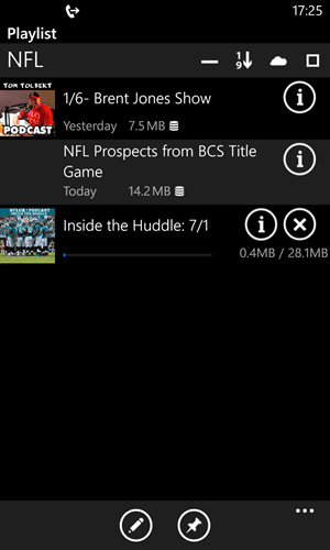 My NFL playlist on iPodCast.
